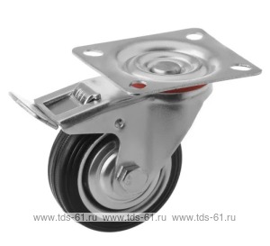 Поворотное стальное колесо с площадкой и тормозом SCB 55 new