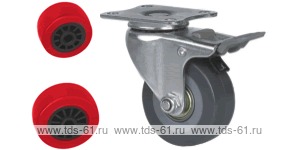 Колесо поворотное с площадкой Lema BF2-PU-38-35-B3